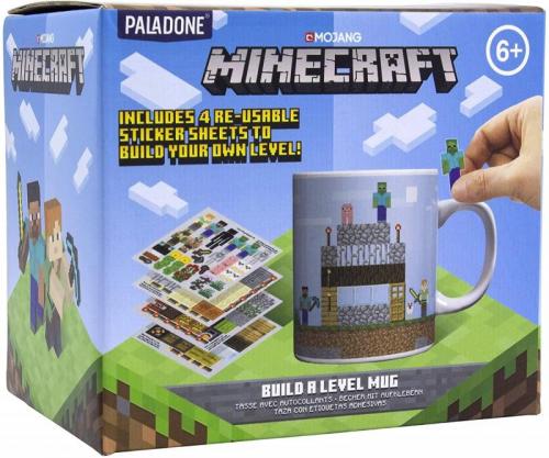 Minecraft Build a Level Mug plus 4 reusable sticker sheets / kubek Minecraft plus 4 arkusze naklejek wielokrotnego użytku