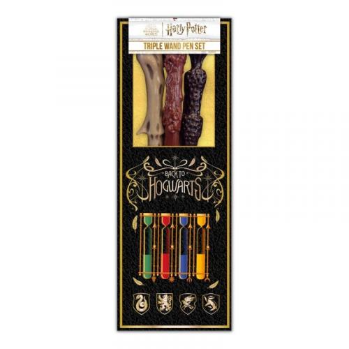 Harry Potter Triple Wand Pack - Colourful Crest (3 pcs) / zestaw 3 długopisów - różdżek Harry Potter