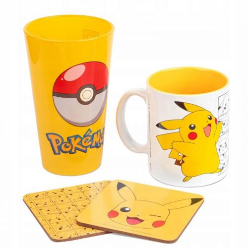 Pokemon - Pikachu gift set: mug, glass, 2 x coasters / zestaw prezentowy Pokemon - Pikachu : kubek, szklanka, 2 x podkładka - ABS