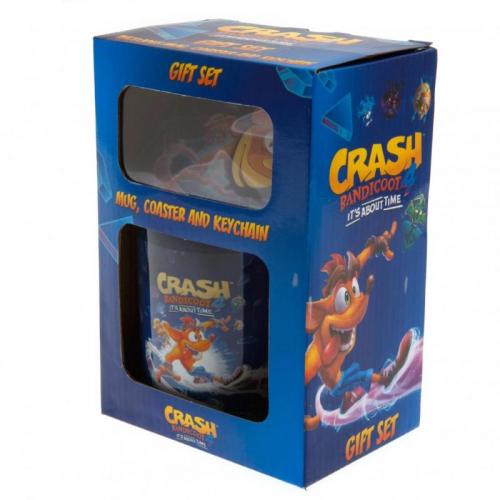 CRASH BANDICOOT IT'S ABOUT TIME GIFT SET : mug, coaster, keychain / zestaw prezentowy Crash Bandicoot - Najwyższy czas : kubek, podkładka, brelok