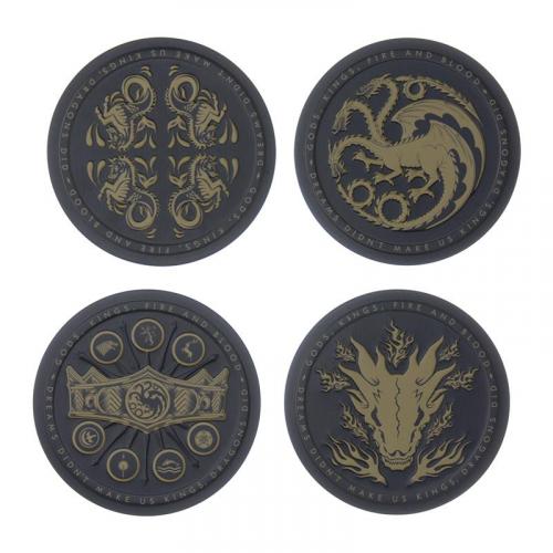 House of the Dragon Metal Coasters set (4 pcs) / Zestaw metalowych podkładek - Ród Smoka (4 szt)