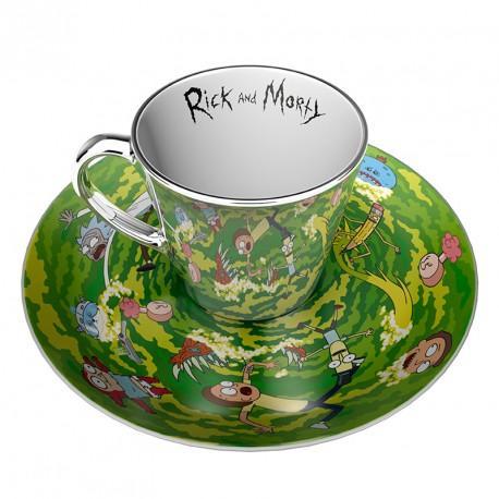 RICK AND MORTY Mirror mug & plate set Portal / RICK AND MORTY Portal zestaw: filiżanka plus talerzyk - ABS