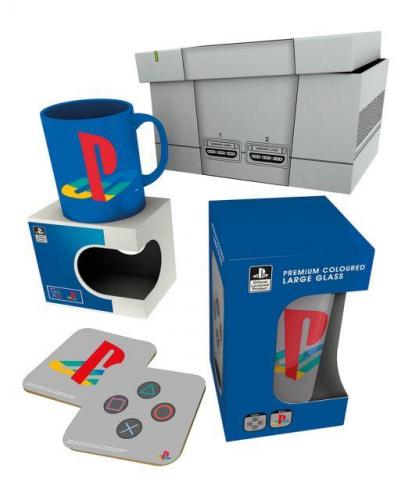 Playstation Classic gift set: mug, glass, 2 x coasters / zestaw prezentowy Plastation Classic: kubek, szklanka, 2 x podkładka - ABS