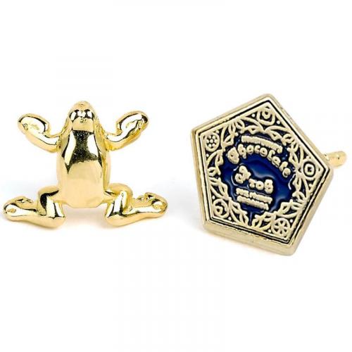 Harry Potter Chocolate Frog & Box gold plated stud / kolczyki Harry Potter - czekokadowa żaba i pudełko (pozłacane)