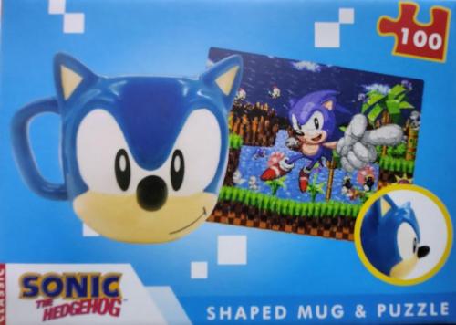 SONIC THE HEDGEHOG 3D MUG & PUZZLE GIFT SET / zestaw prezentowy Sonic the Hedgehog: kubek 3D plus puzzle