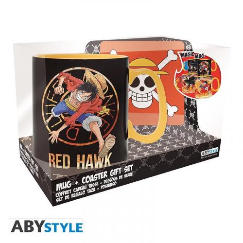 ONE PIECE gift set: mug heat change, coaster / zestaw prezentowy One Piece: kubek termoaktywny plus podkładka - ABS