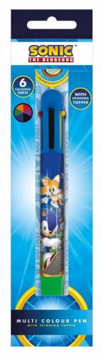 SONIC THE HEDGEHOG (RING SPIN) MULTI COLOUR PEN (6 colors) / Sonic the Hedgehog długopis wielokolorowy (6 kolorów)