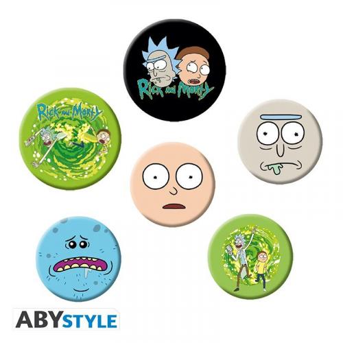 RICK AND MORTY Badge Pack - Characters / Rick i Morty zestaw przypinek - Postaci - ABS