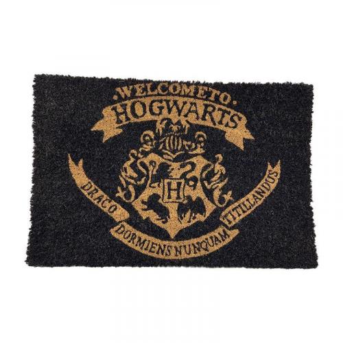 HARRY POTTER (WELCOME TO HOGWARTS) BLACK DOOR MAT (60 x 40 cm) / wycieraczka pod drzwi Harry Potter - Witamy w Hogwarcie (60 x 40 cm - czarna)