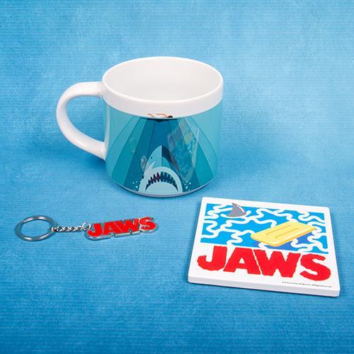 Jaws mug, coaster & keyring gift set / zestaw prezentowy Szczęki: kubek, podkładka, brelok