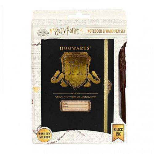 Harry Potter notebook & wand pen gift set - Hogwarts Shield / Zestaw prezentowy Harry Potter: notatnik plus różdżka (długopis) - tarcza Hogwartu